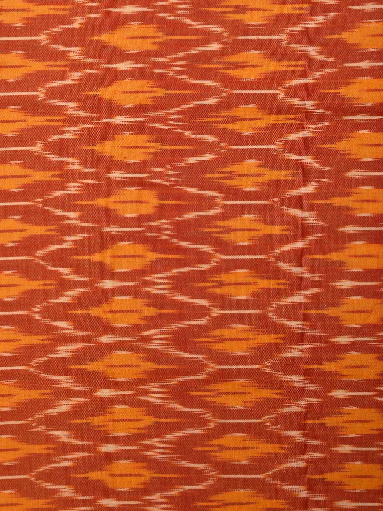 Red and Yellow Pochampally Ikat Cotton Handloom Blouse with Grill Design Length 80cm Width 44 Inches BL0170