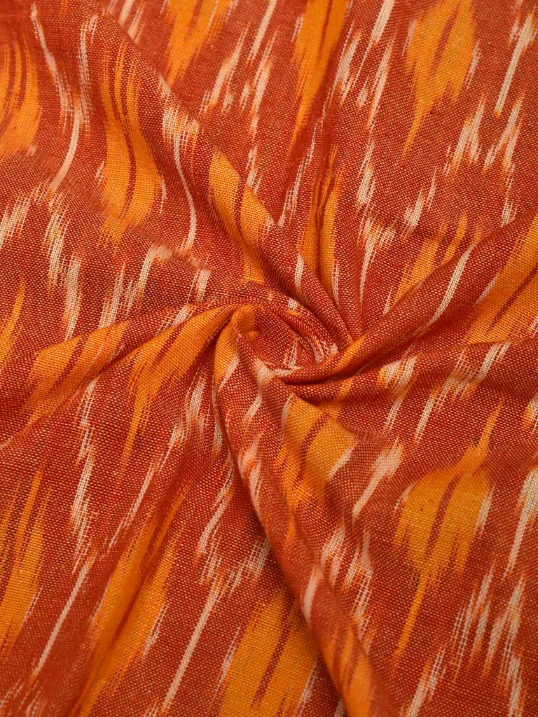 Red and Yellow Pochampally Ikat Cotton Handloom Blouse with Grill Design Length 80cm Width 44 Inches BL0170