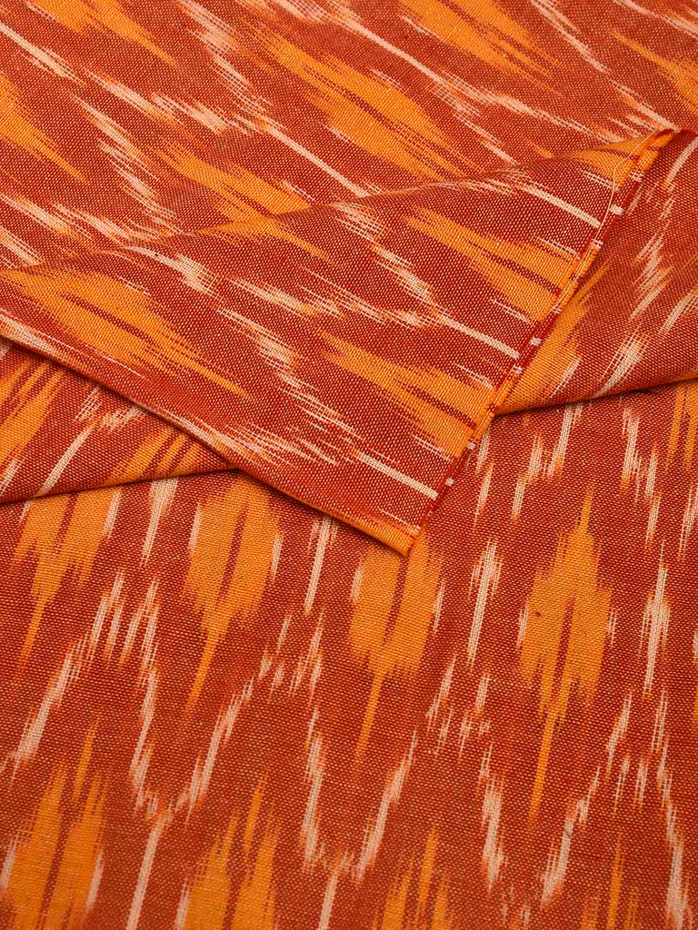 Red and Yellow Pochampally Ikat Cotton Handloom Blouse with Grill Design Length 80cm Width 44 Inches BL0170