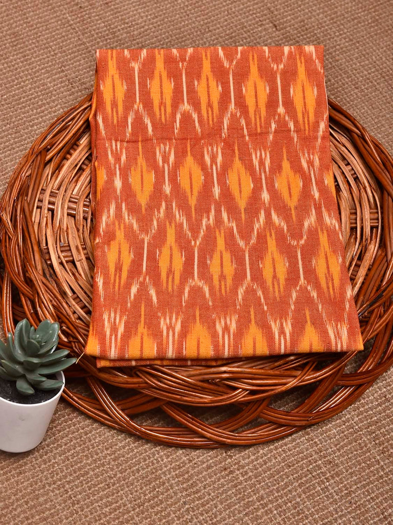 Red and Yellow Pochampally Ikat Cotton Handloom Blouse with Grill Design Length 80cm Width 44 Inches BL0170