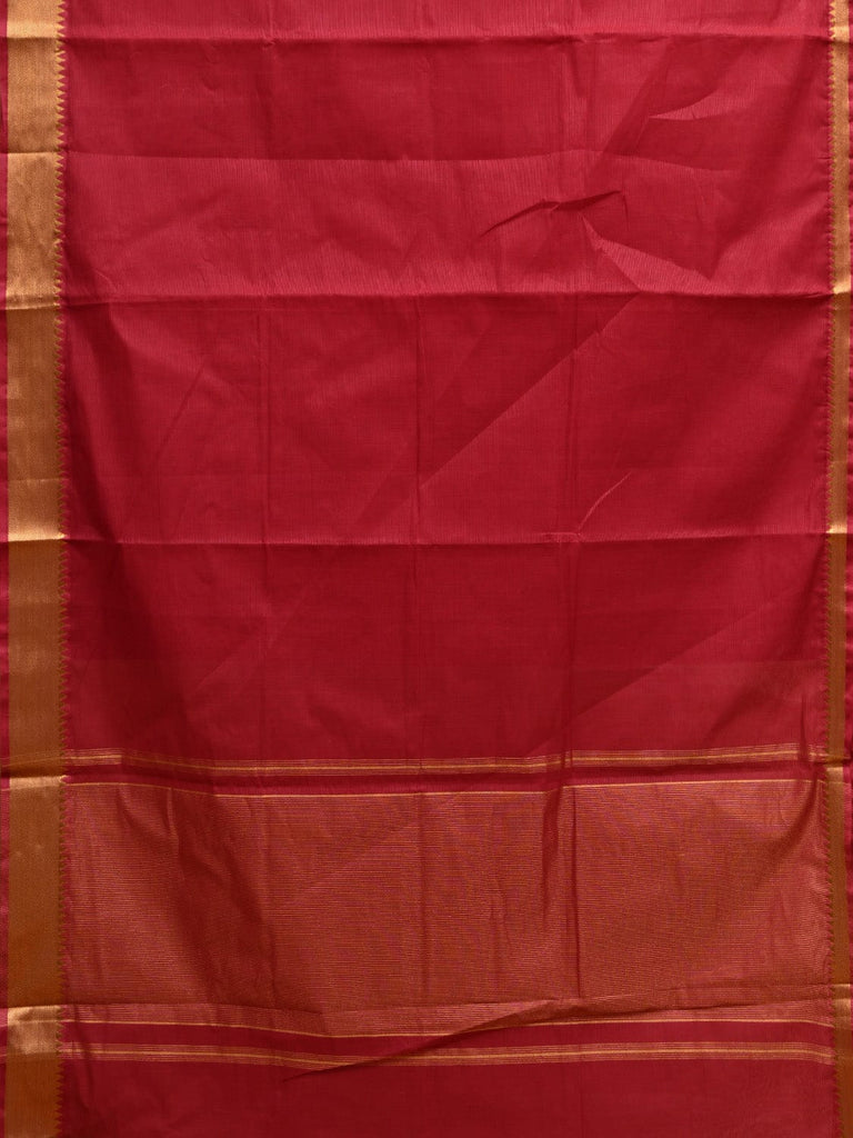 Red Mangalgiri Cotton Handloom Saree with Strips Design mn0070