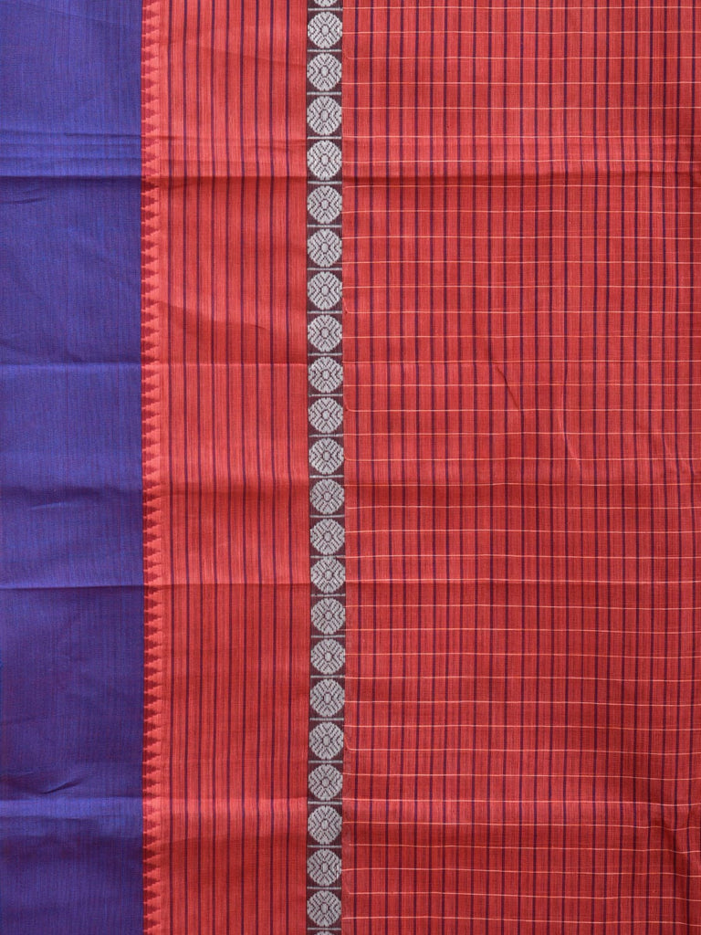 Red Narayanpet Cotton Handloom Saree with Big Border Design No Blouse np0849