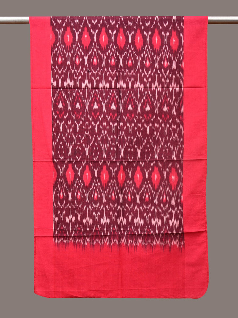 Red Pochamaplly Ikat Cotton Handloom Stole with Grill Design ds3369