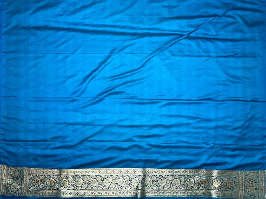 Royal Blue Banaras Katan Silk Saree with Body Butti and Border Design b0368ds