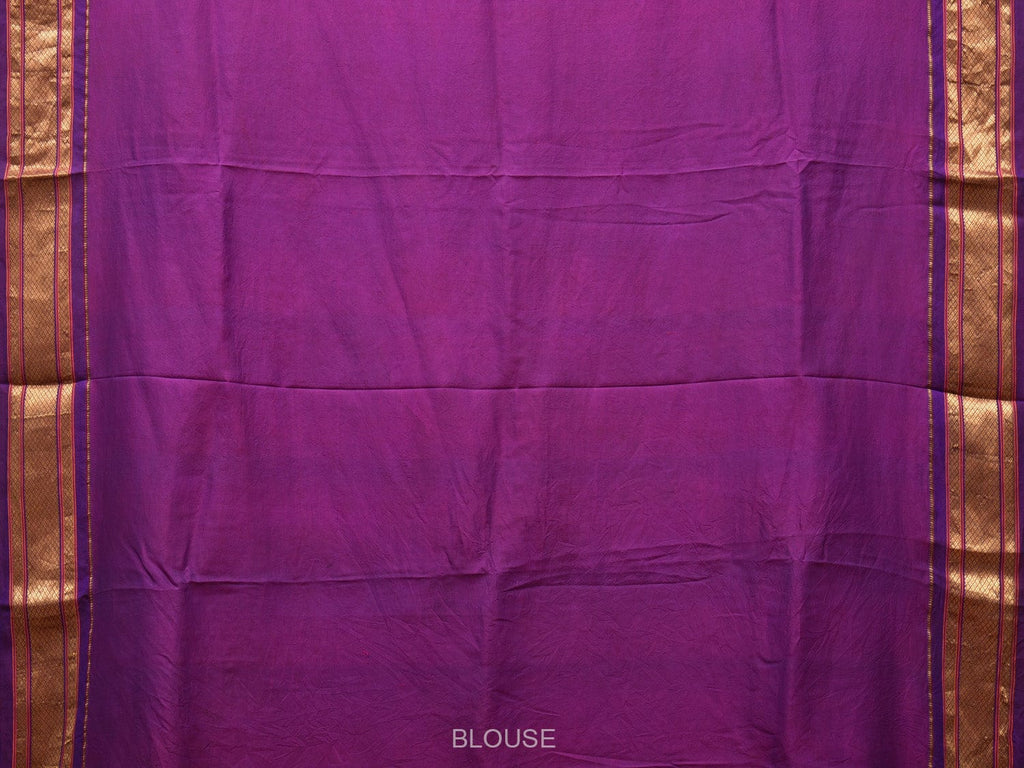 Rust and Purple Kalamkari Hand Painted Paithani Silk Handloom Saree with Village Theme Design KL0747