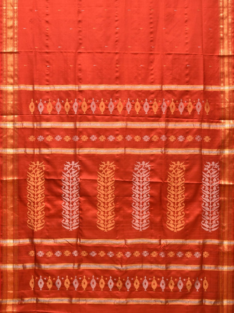 Rust Uppada Silk Handloom Saree with Karpur Pallu Design u2052