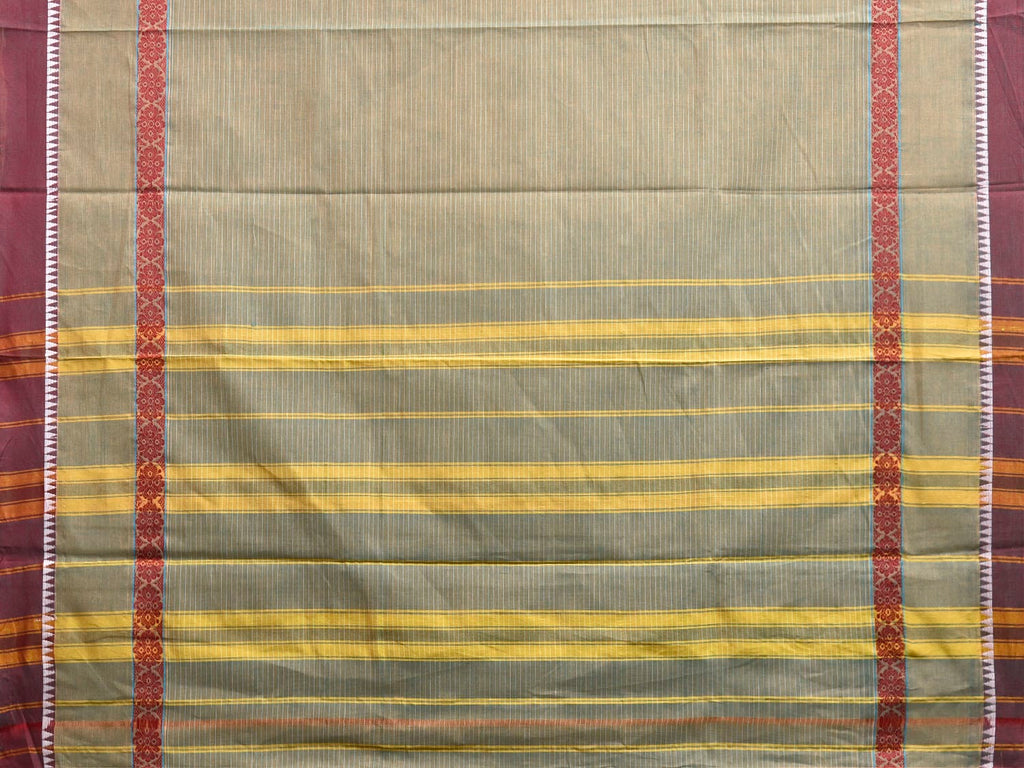 Sea Green and Maroon Narayanpet Cotton Handloom Saree with Strips Design No Blouse np1347