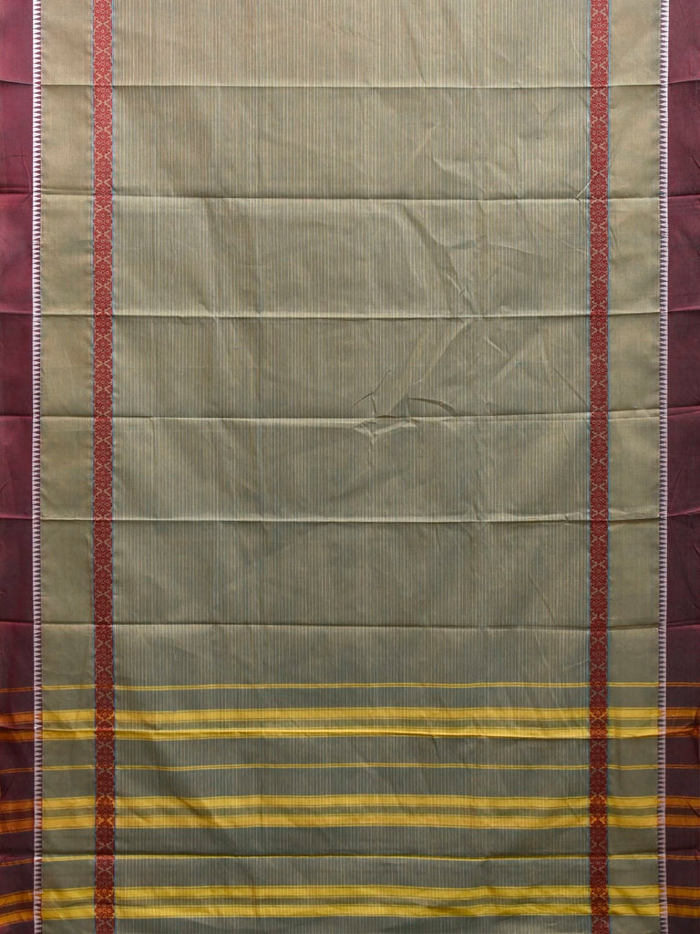 Sea Green and Maroon Narayanpet Cotton Handloom Saree with Strips Design No Blouse np1347