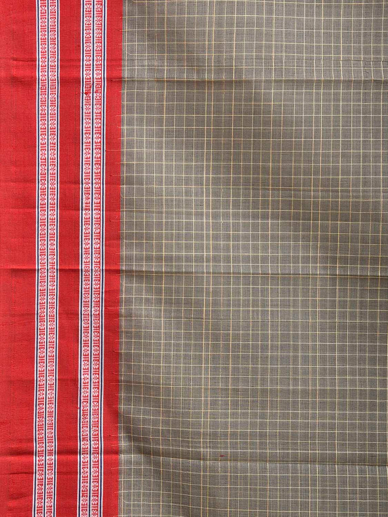 Sea Green and Red Narayanpet Cotton Handloom Saree with Checks Design No Blouse np1378
