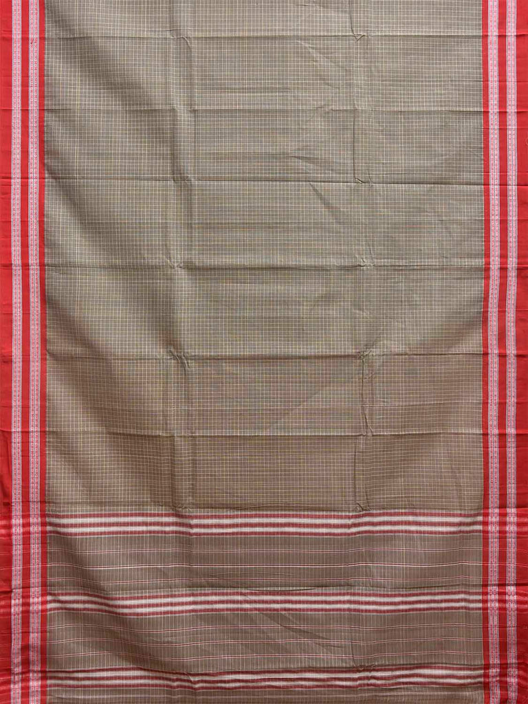 Sea Green and Red Narayanpet Cotton Handloom Saree with Checks Design No Blouse np1378