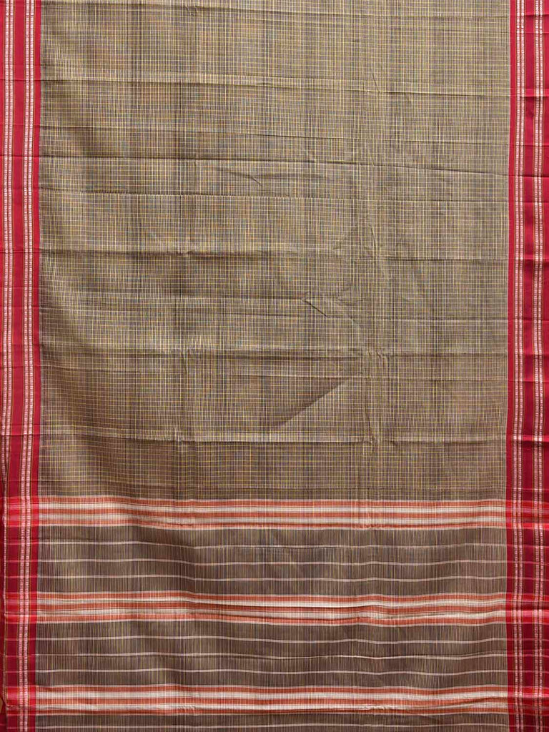 Sea Green and Red Narayanpet Cotton Handloom Saree with Strips Design No Blouse np1381