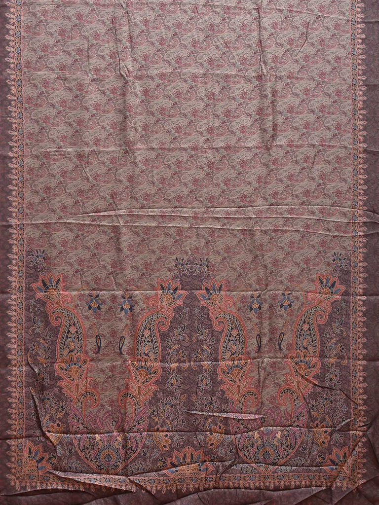 Sea Green Pashmina Print Viscose Saree with All Over Pasley Body and Pallu Design o0603