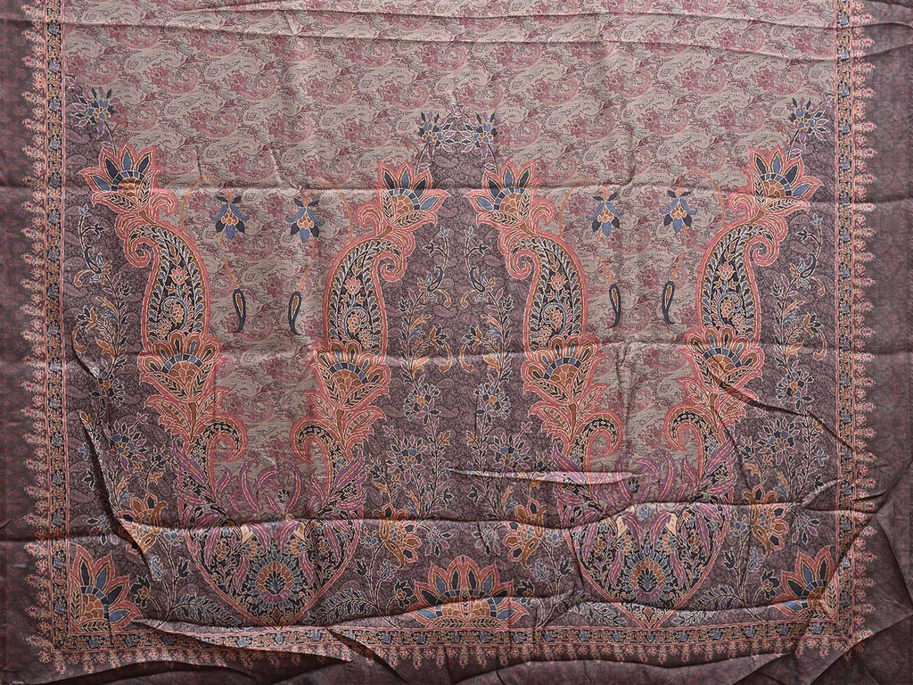 Sea Green Pashmina Print Viscose Saree with All Over Pasley Body and Pallu Design o0603