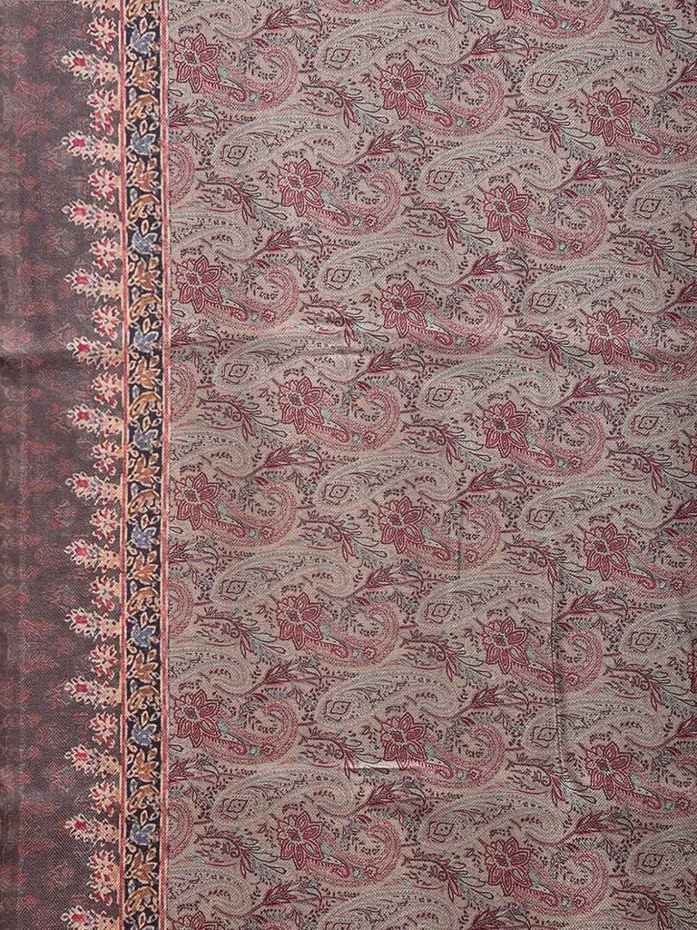 Sea Green Pashmina Print Viscose Saree with All Over Pasley Body and Pallu Design o0603