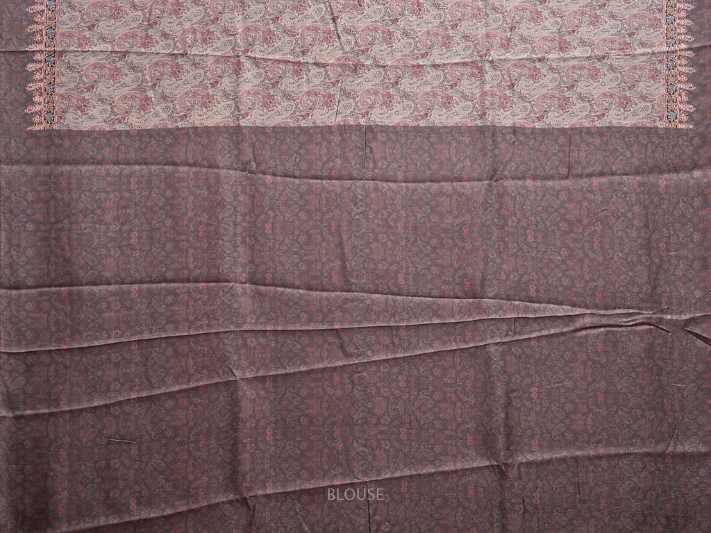 Sea Green Pashmina Print Viscose Saree with All Over Pasley Body and Pallu Design o0603