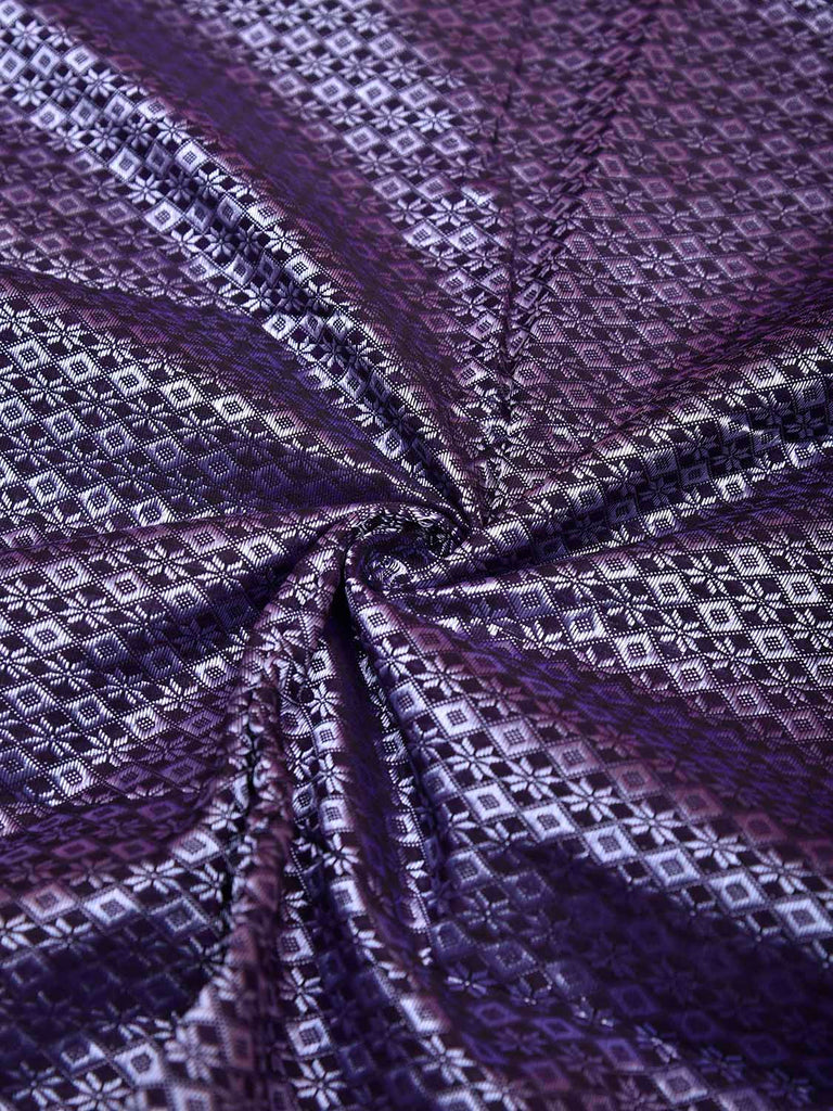 Silver and Maroon Jacquard Viscose Blouse All Over Design Length 1mt Width 31 Inches BL0097