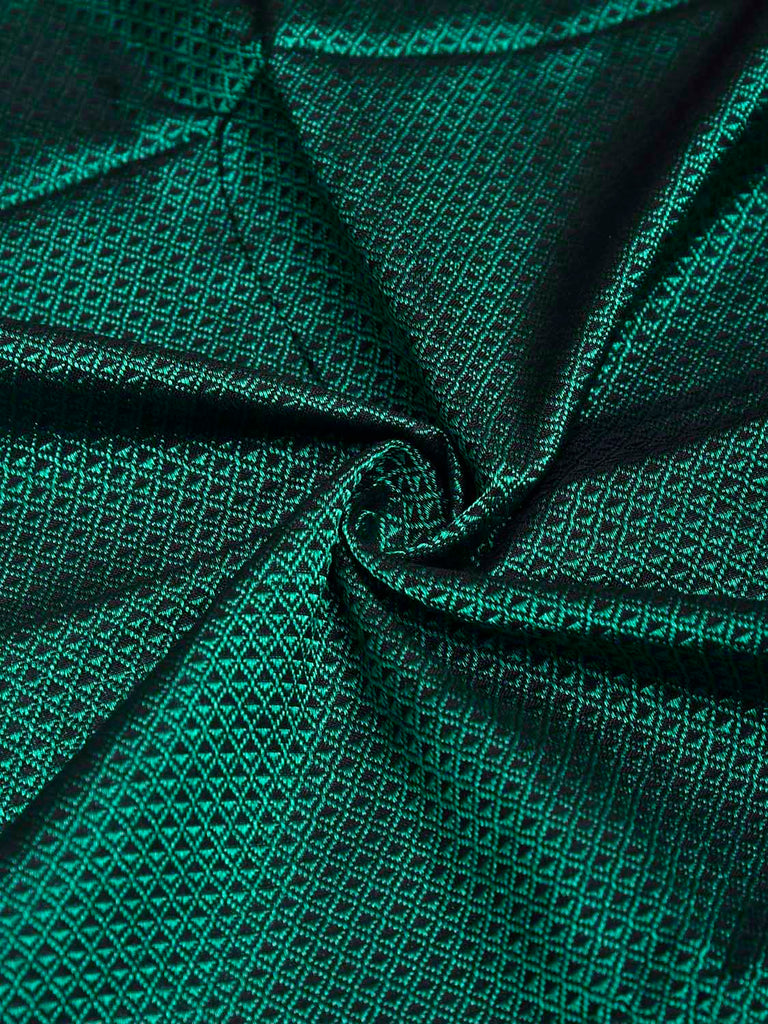 Teal and Maroon Jacquard Viscose Blouse with Contrast Border Design Length 1mt Width 31 Inches BL0180