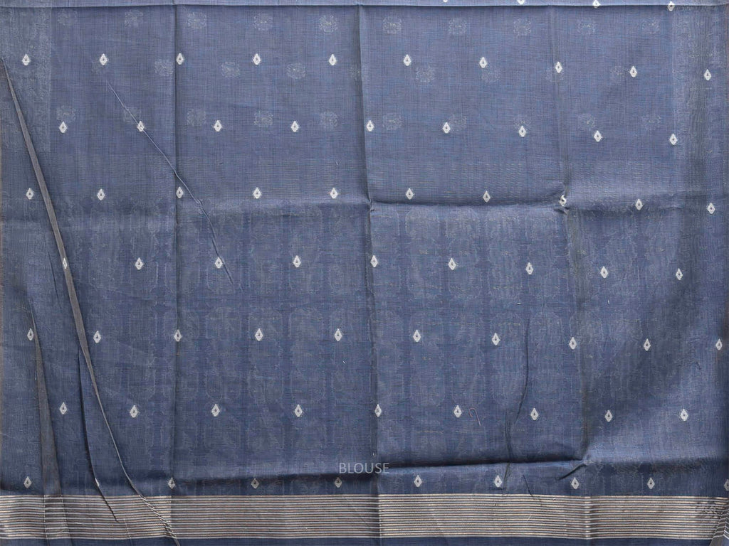 Teal Dhakai Jamdani Cotton Viscose Saree with Border and Pallu Design dj0248