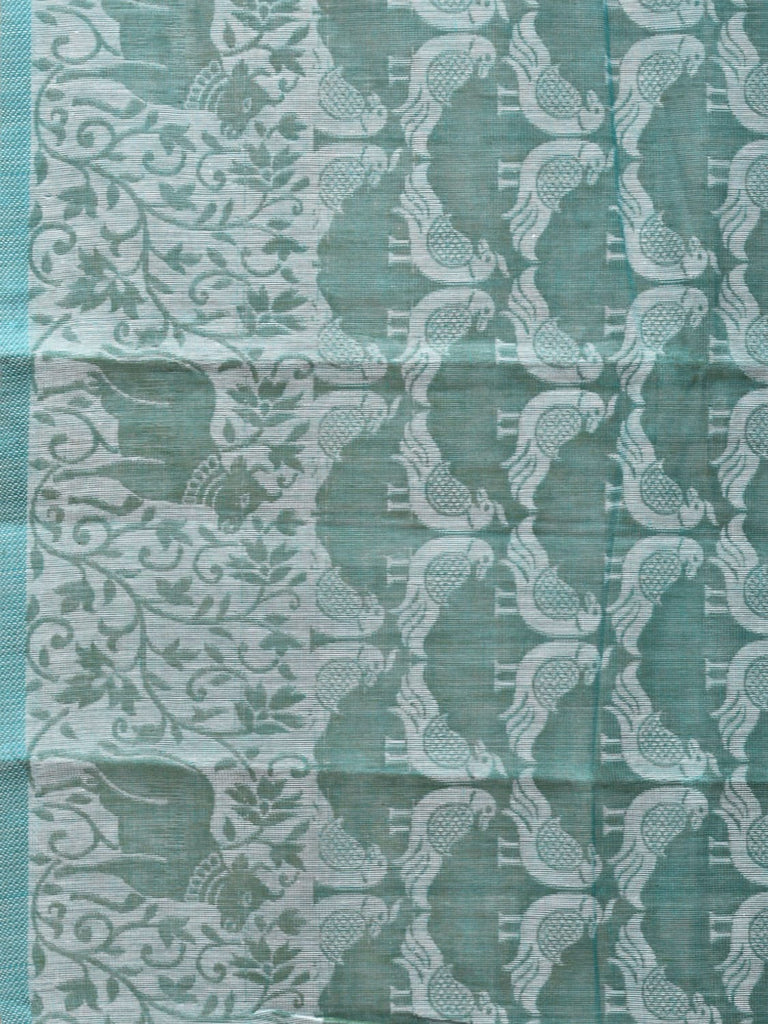 Teal Special Cotton 80s Double Cloth with Birds All Over Design o0400