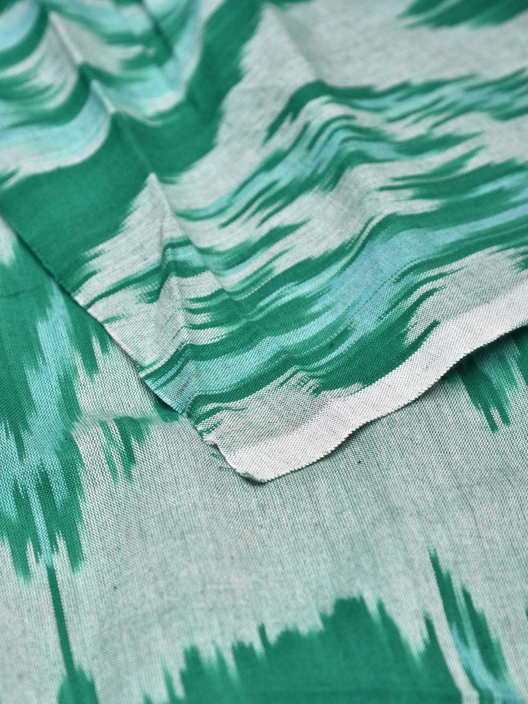 Turquoise and Blue Ikat Cotton Handloom 2.5mts Fabric with Uzbekistan Pattern Design f0262