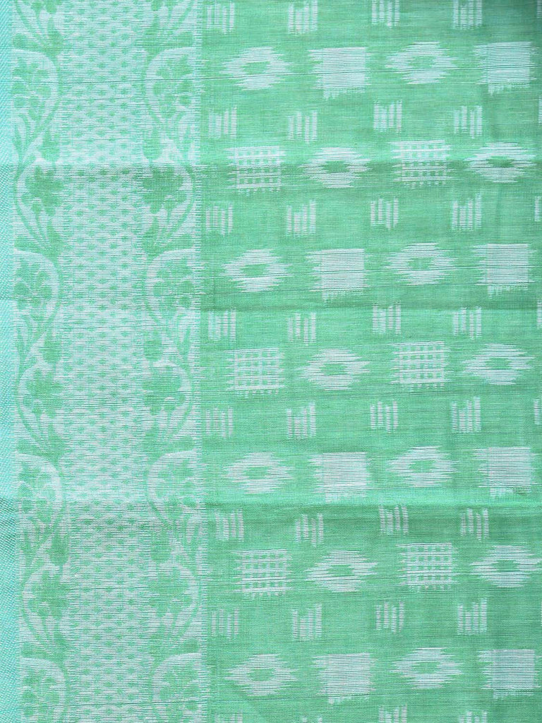Turquoise Special Cotton 80s Double Cloth with Buta and Border Design o0398