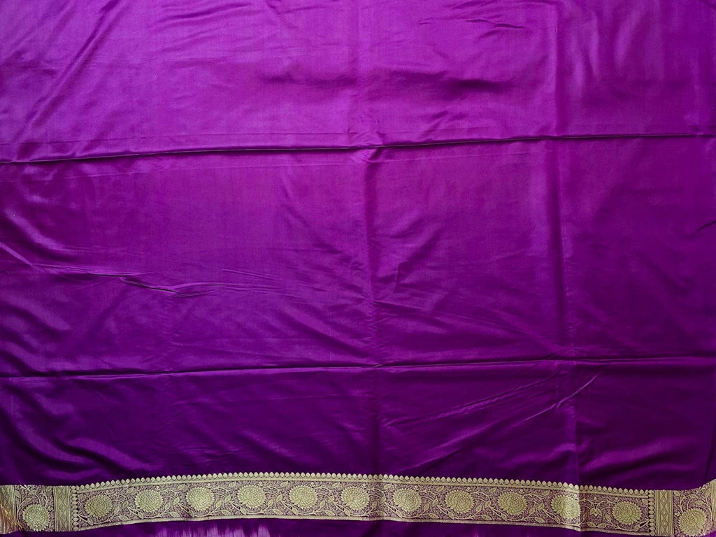 Violet Banaras Katan Silk Saree with Body Butti and Border Design b0402ds