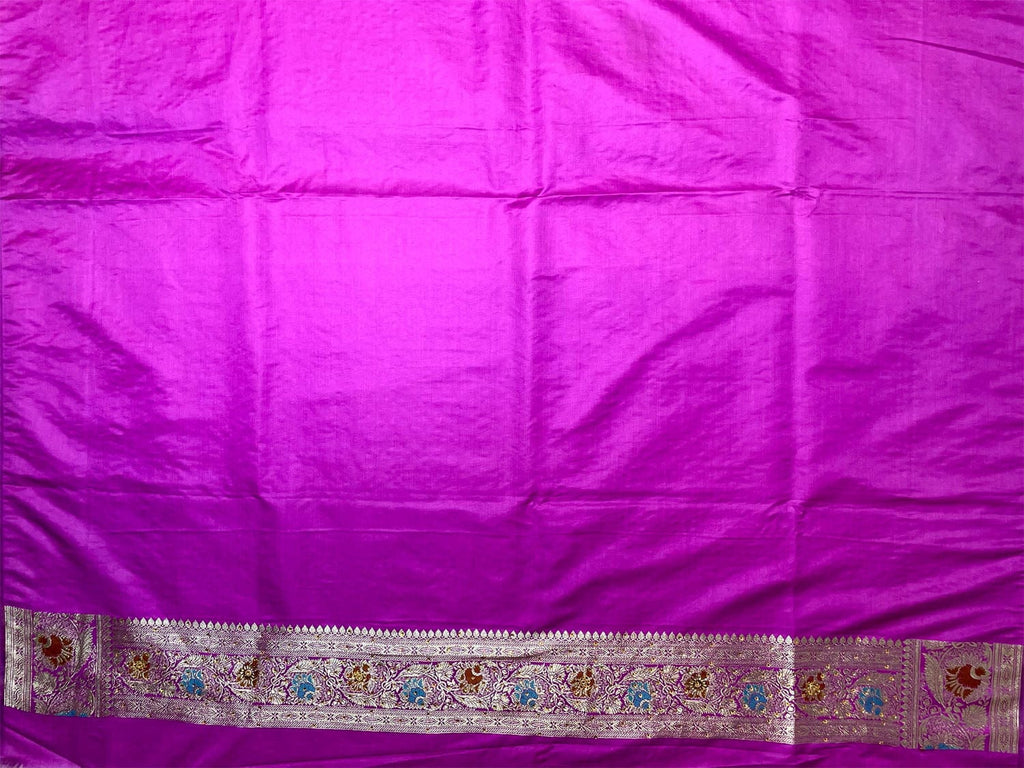 Violet Banaras Katan Silk Saree with Body Butti and Stone Work Design b0367ds