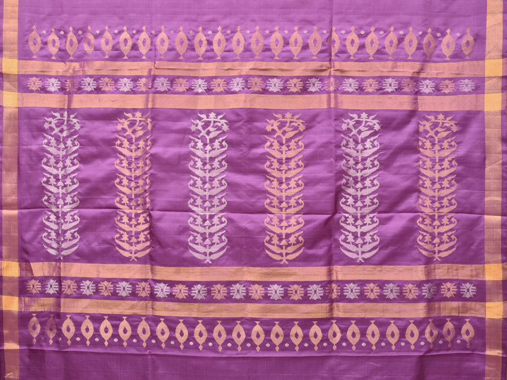 Violet Uppada Silk Handloom Saree with Karpur Pallu Design u2028