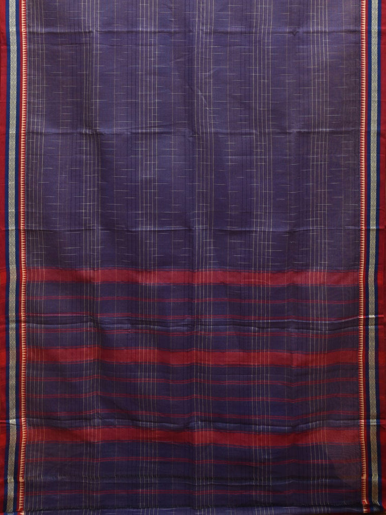 Voilet Narayanpet Cotton Handloom Saree with Checks Design No Blouse np0883