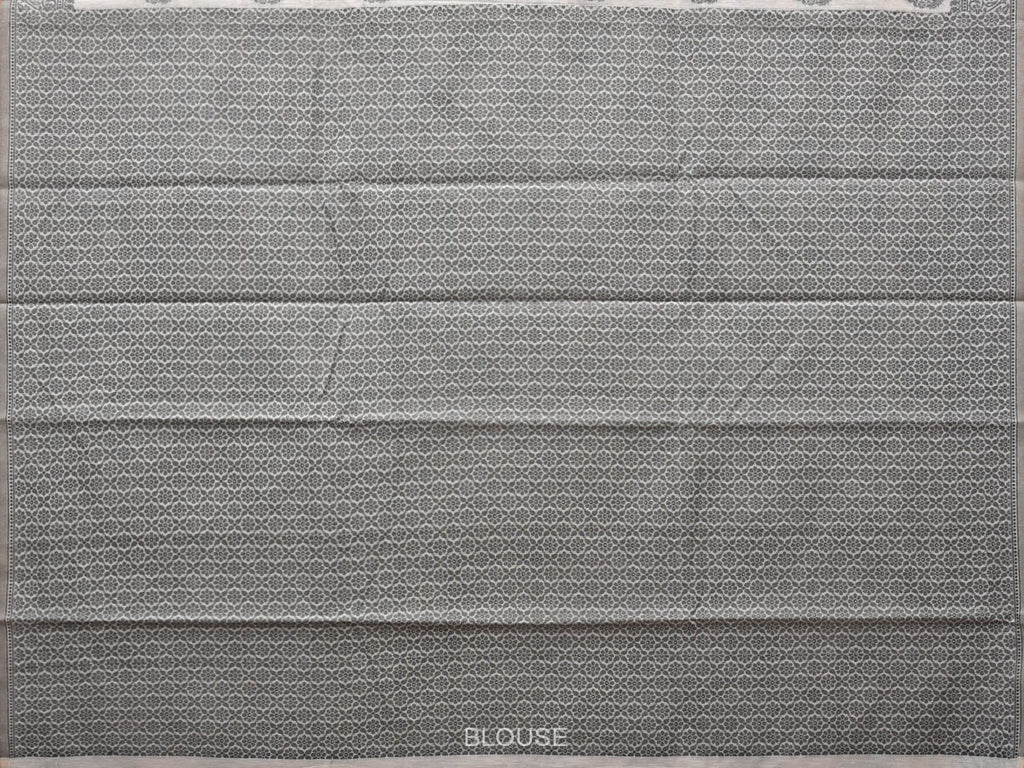 White and Black Cut Work Sico Cotton Saree with Body Buta and Border Design o0420