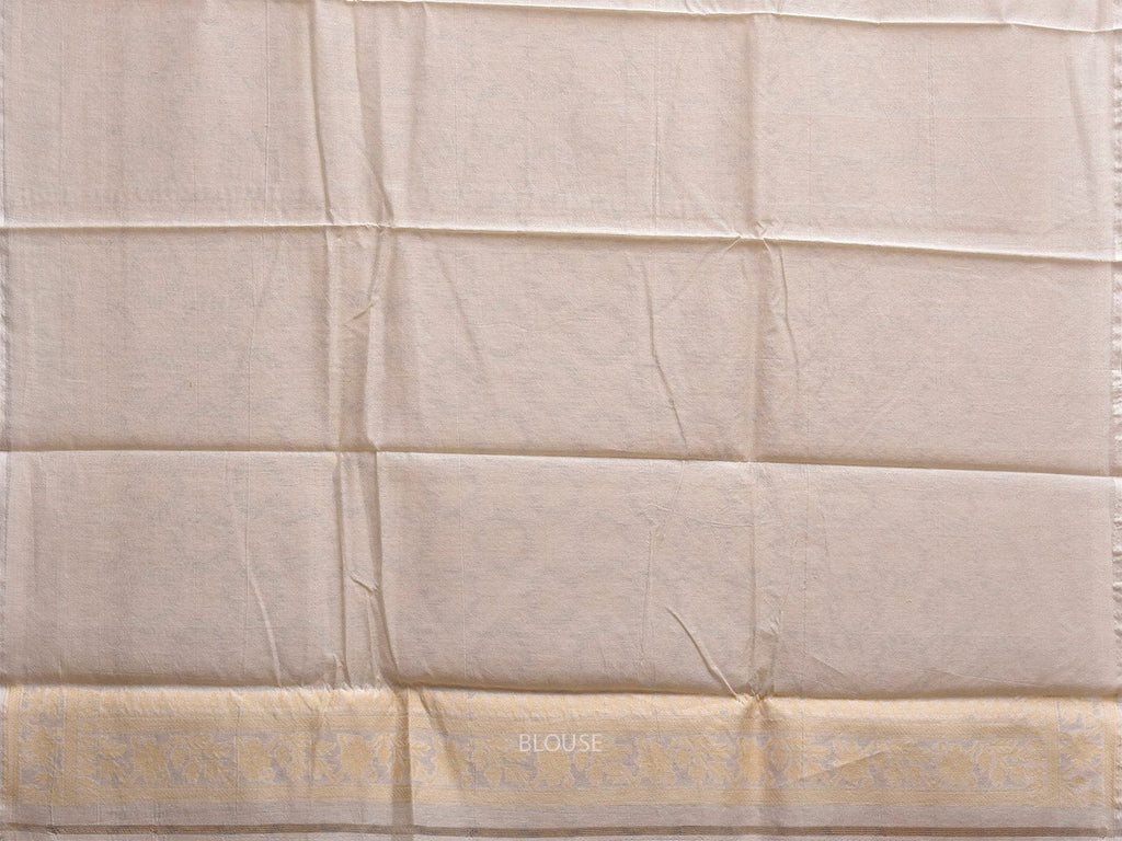 White and Cream Cotton Cut Work Saree with All Over Design o0683