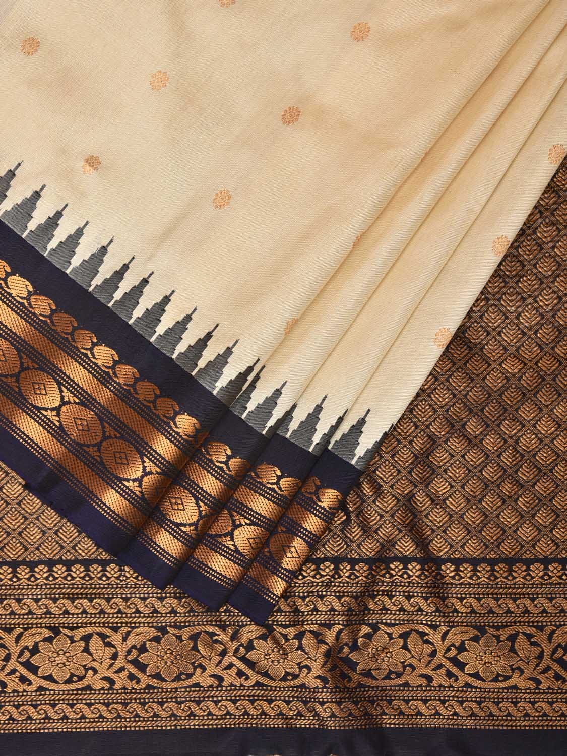 Buy YEOLA GADWAL COTTON PAITHANI SAREE I soft cotton I butta patern I  weaving border saree with unstiched blouse piece at Amazon.in