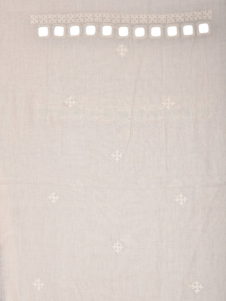 White Hand Embroidary Cotton Kurta with Mirror Work Design f0225