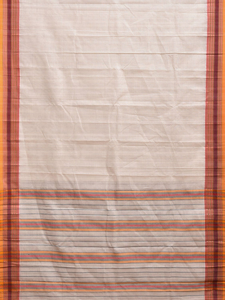 White Narayanpet Cotton Handloom Saree with Checks No Blouse np1105