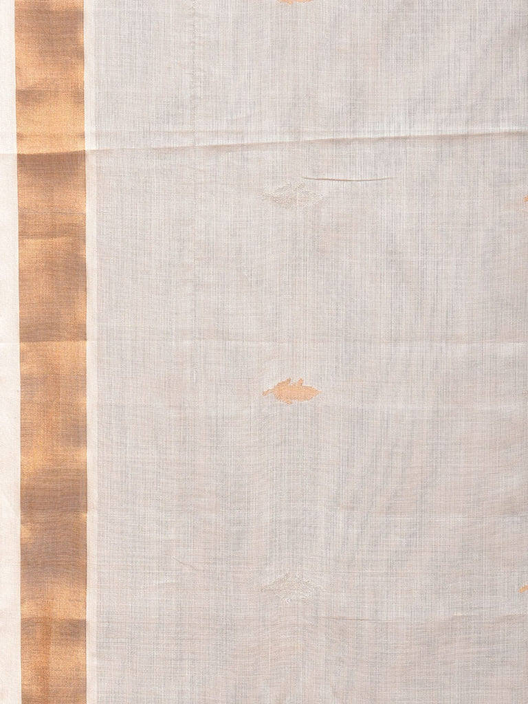 White Uppada Cotton Handloom Saree with Grill Pallu Design u2041
