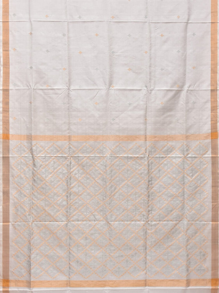 White Uppada Silk Handloom Saree with Jamdani Pallu Design u2069