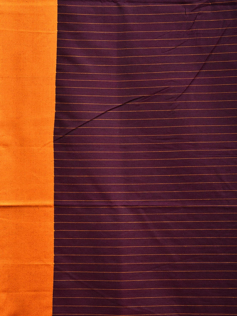Wine and Yellow ilkal Cotton Viscose Saree with Strips Design o0524