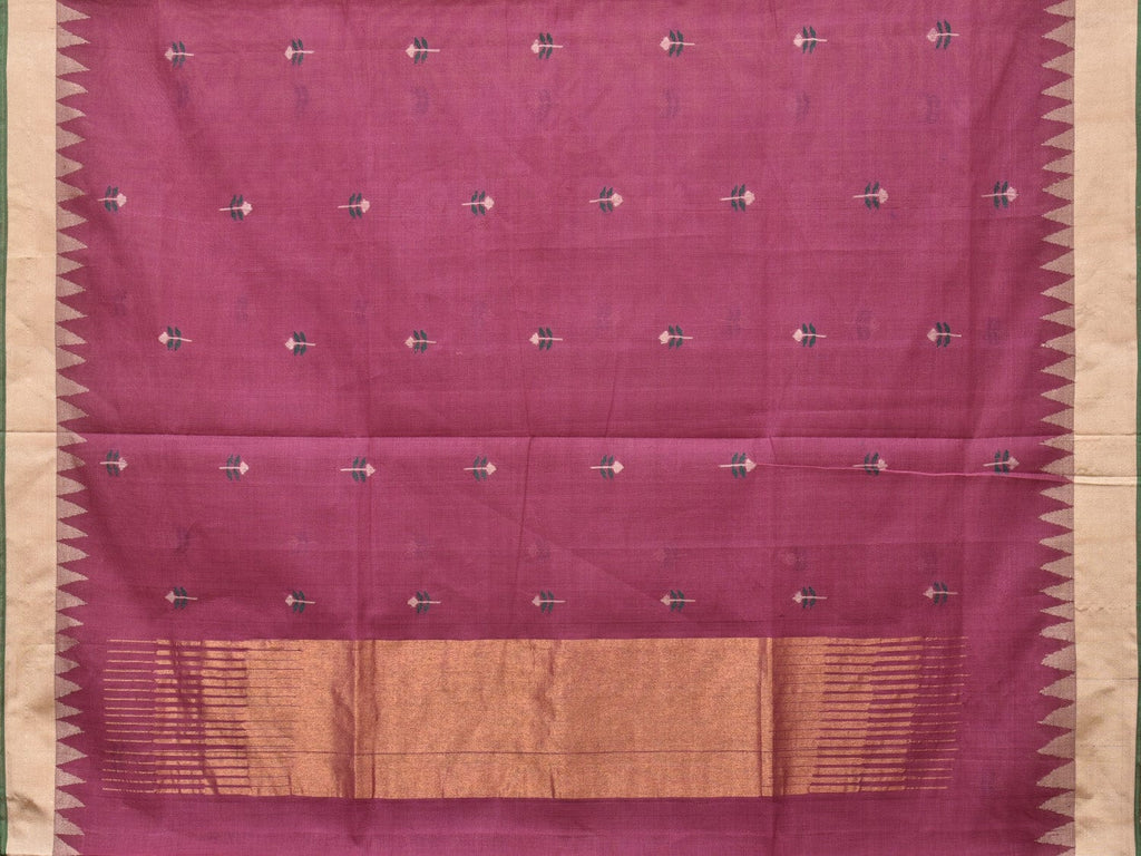 Wine Khadi Cotton Handloom Saree with Jamdani Body Buta Design kh0656