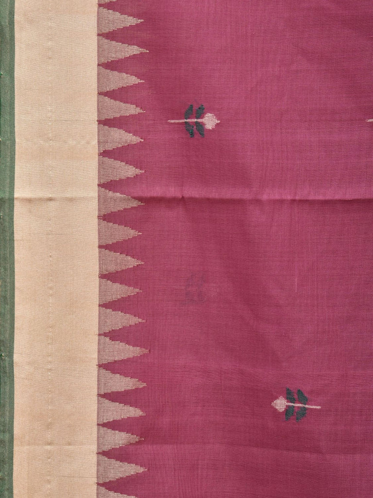 Wine Khadi Cotton Handloom Saree with Jamdani Body Buta Design kh0656