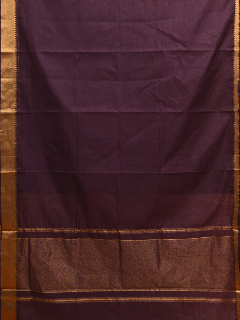 Wine Mangalgiri Cotton Handloom Saree with Strips Design mn0069