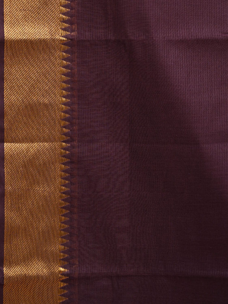 Wine Mangalgiri Cotton Handloom Saree with Strips Design mn0069
