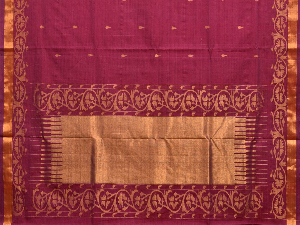 Wine Uppada Cotton Handloom Saree with Border Design u2220