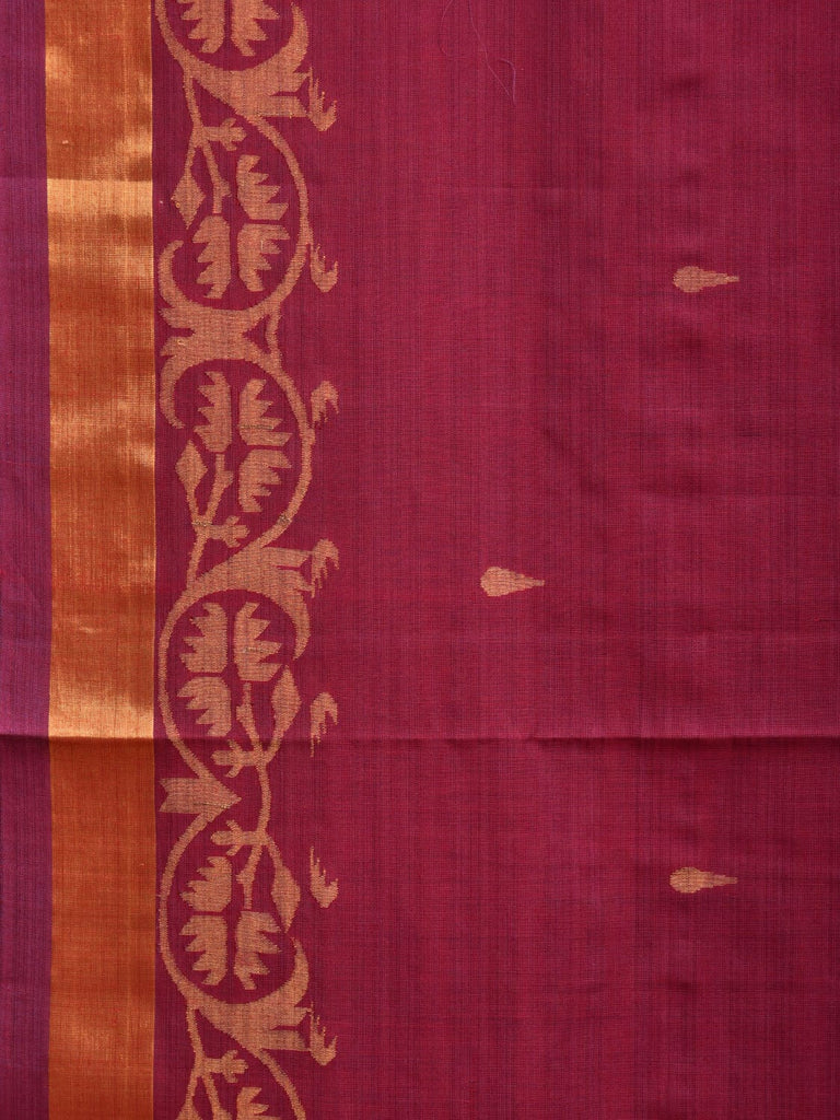 Wine Uppada Cotton Handloom Saree with Border Design u2220