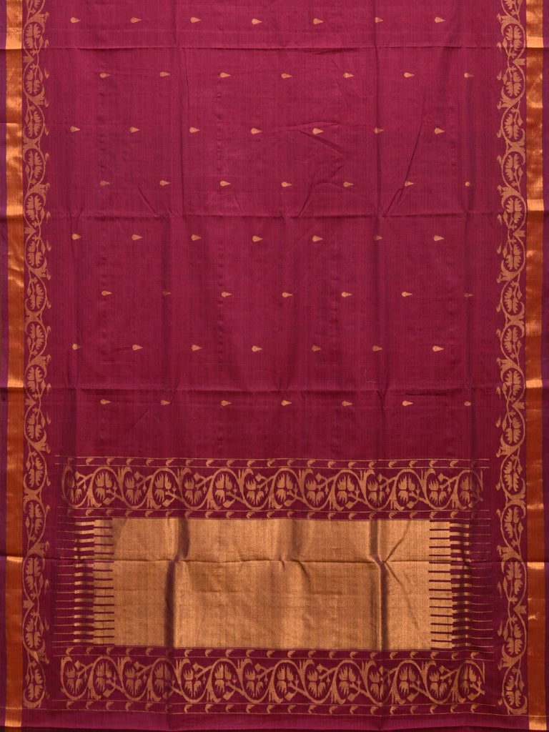 Wine Uppada Cotton Handloom Saree with Border Design u2220