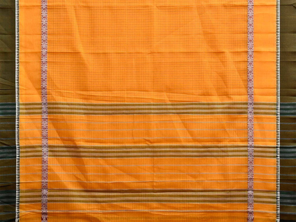 Yellow and Green Narayanpet Cotton Handloom Saree with Big Border Design No Blouse np1342