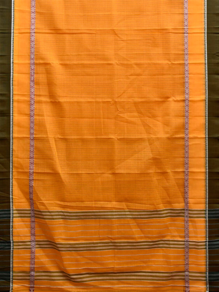 Yellow and Green Narayanpet Cotton Handloom Saree with Big Border Design No Blouse np1342