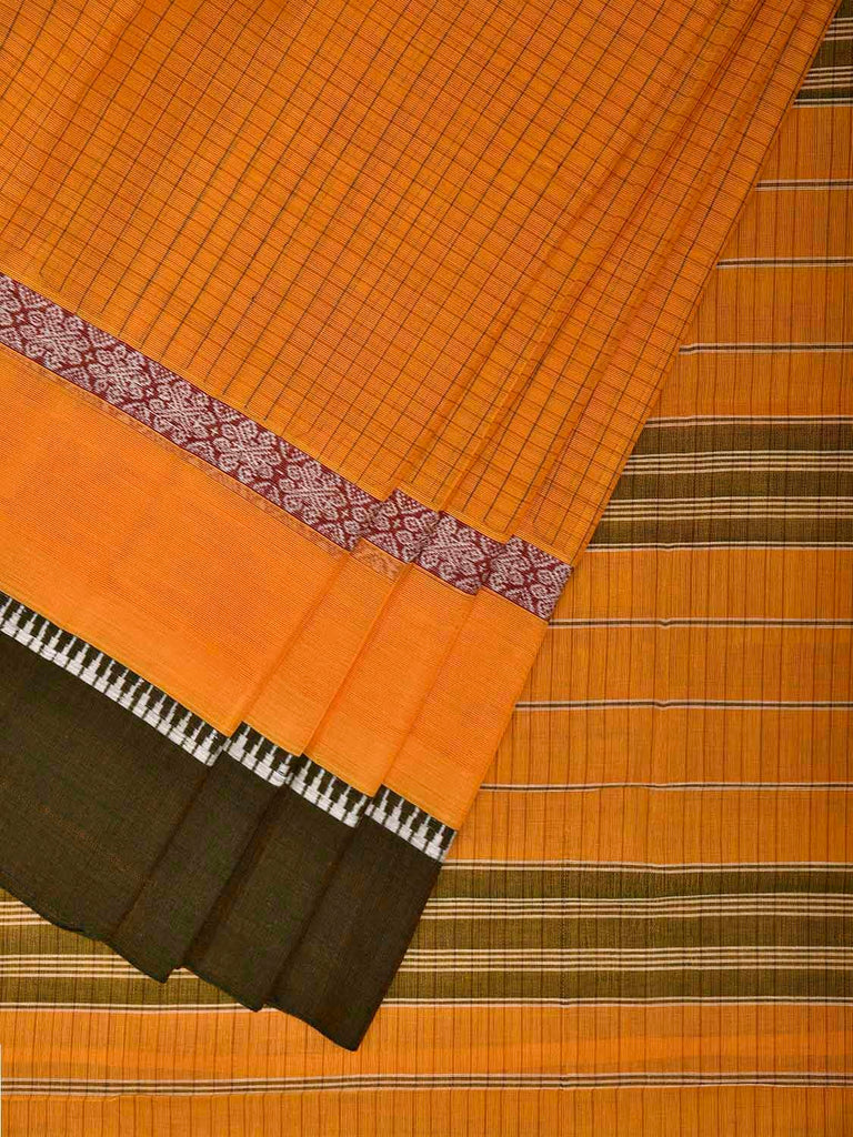 Yellow and Green Narayanpet Cotton Handloom Saree with Big Border Design No Blouse np1342