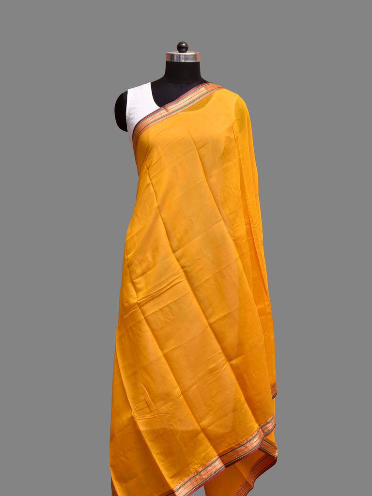 Yellow Bamboo Cotton Dupatta with Zari Border ds3870