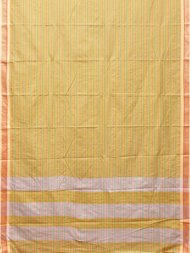 Yellow Bamboo Cotton Plain Saree with Checks Design No Blouse bc0207