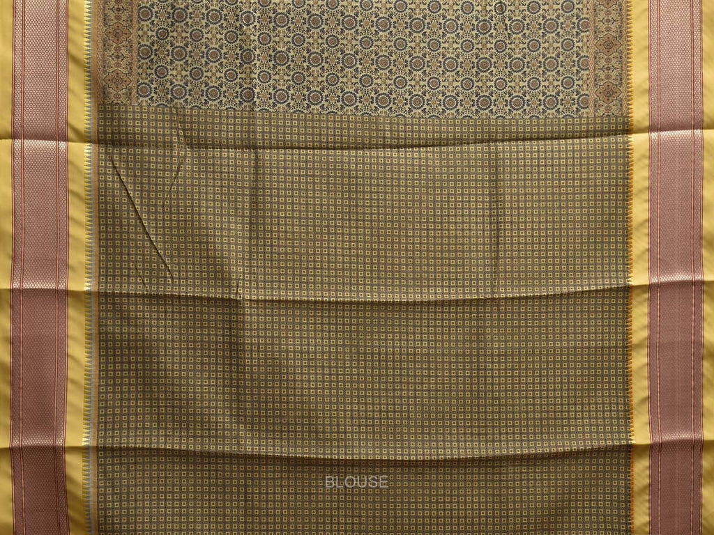 Yellow Bamboo Cotton Saree with Digital Print Design bc0905